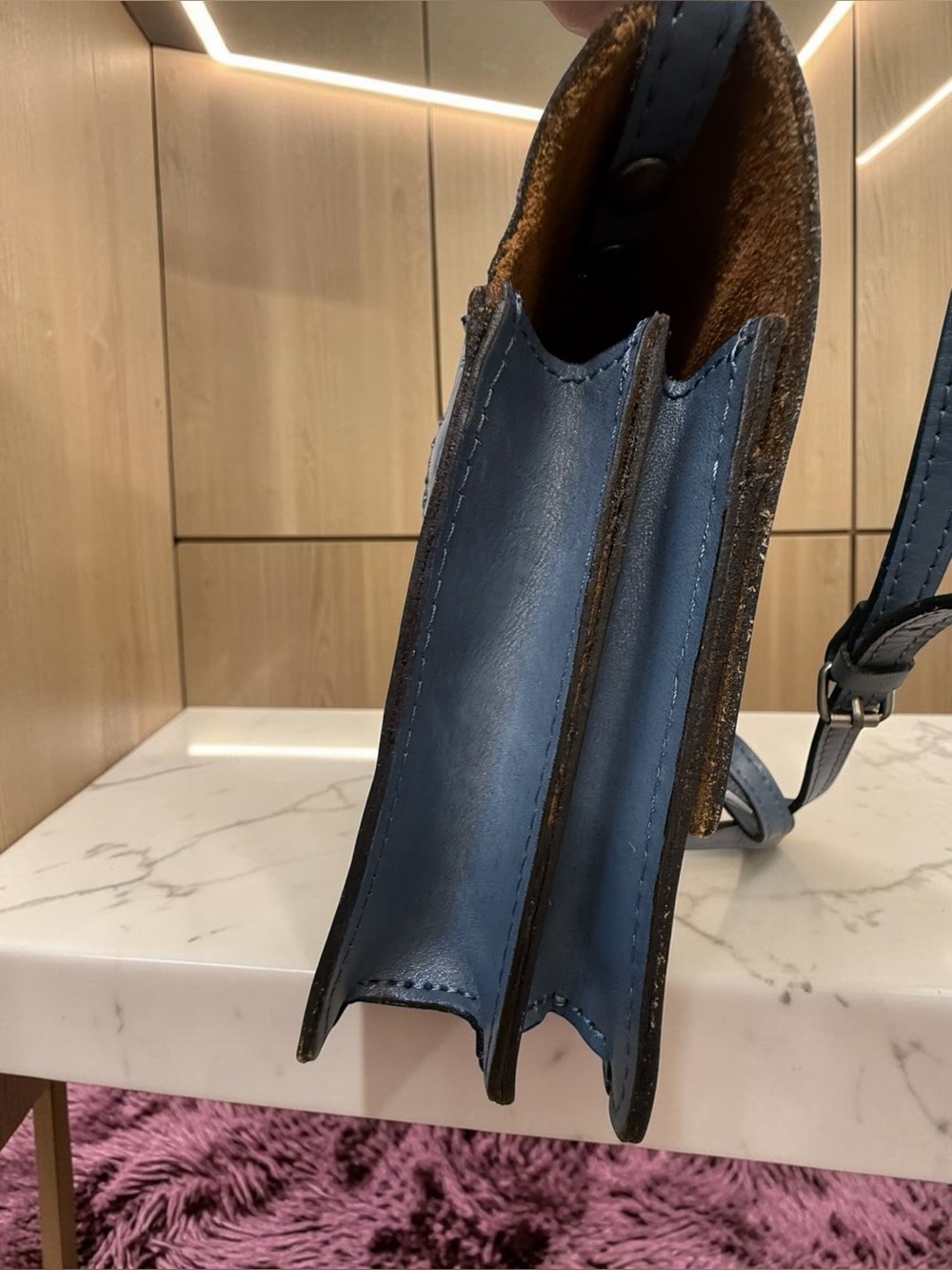 Patricia Nash Tooled Leather Crossbody Bag - Steel Blue - Picture 5 of 14
